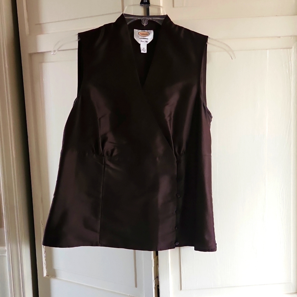 Chocolate brown silk top.